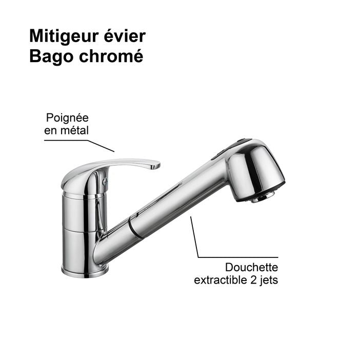Kitchen mixer tap - EDOUARD ROUSSEAU - BAGO - Chrome