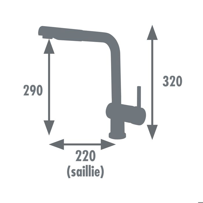 ROUSSEAU Kitchen mixer tap Matsouko - With hand shower - Chrome gray and black
