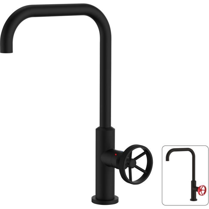 Mobile Mobile Sink Mixer Mobile - Black - 25 mm - Metal Handle Striped decor - Rousseau