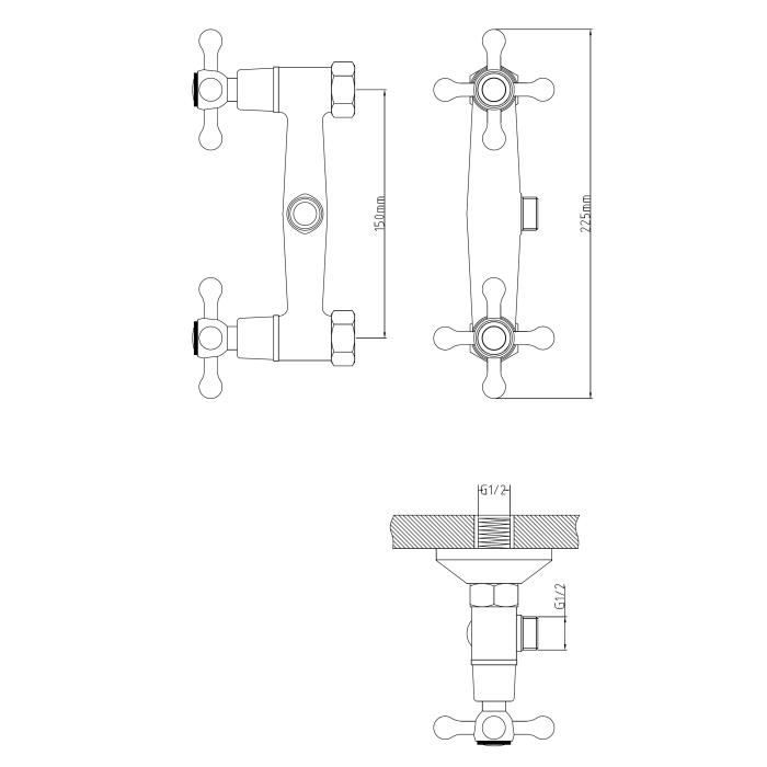 Rousseau Mechanical mixture tap shower Beverley