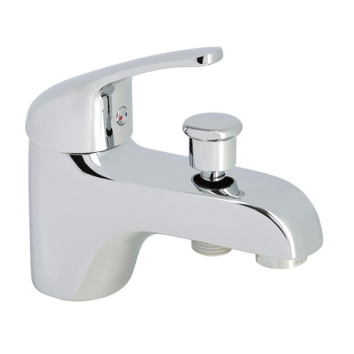 ROUSSEAU Mixer tap mechanical bathtub and shower - Chrome - Monotrou NF