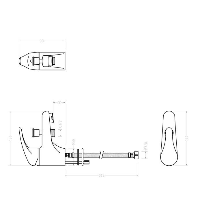 ROUSSEAU Mixer tap mechanical bathtub and shower - Chrome - Monotrou NF