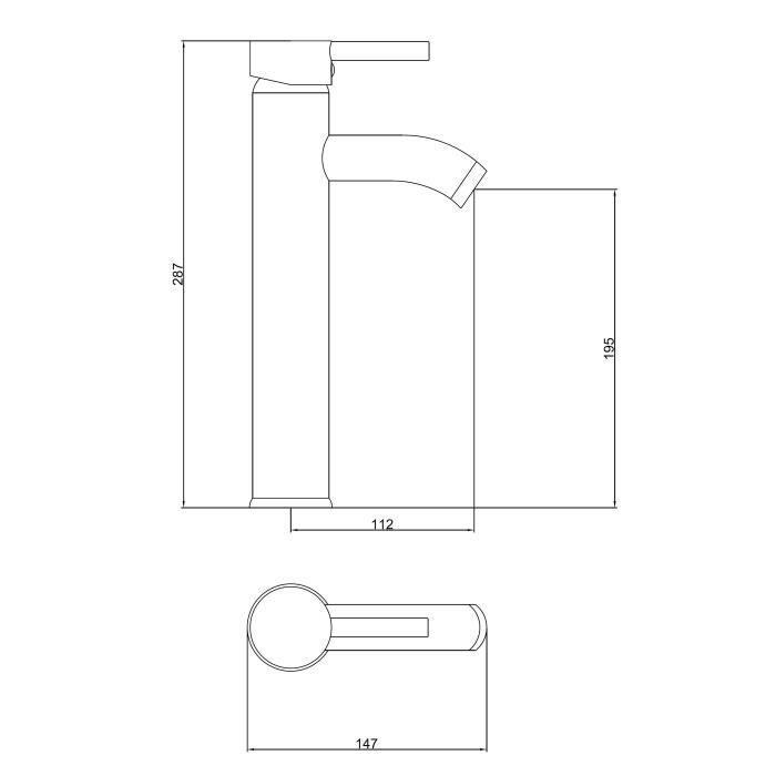 ROUSSEAU Lavatory faucet mixer Ilo Haut