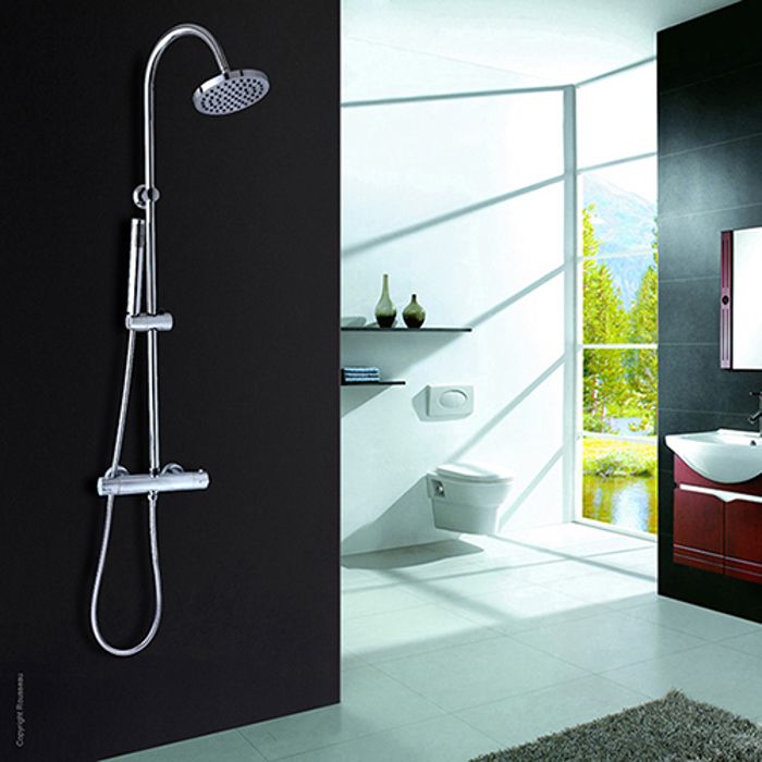 Rousseau Shower column with Loona thermostatic mixer faucet