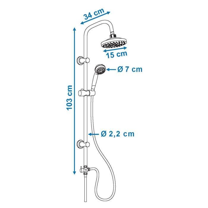 ROUSSEAU Shower panel without tap Sonora
