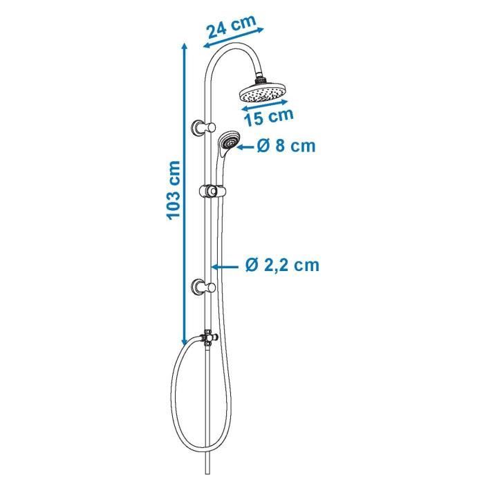 ROUSSEAU Shower column without tap Sonora 2