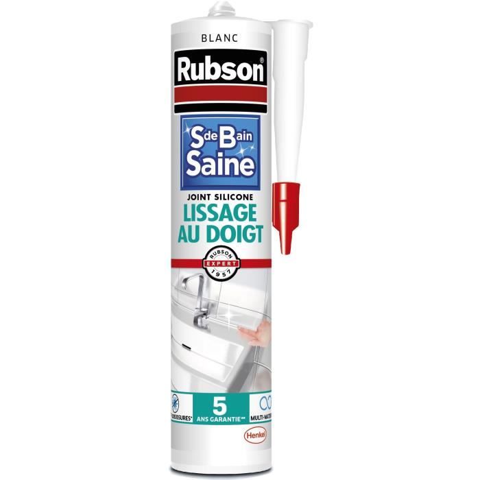 Sanitary sealant - RUBSON - 1469154 - Healthy bathroom - Finger smoothing - White - 280ml