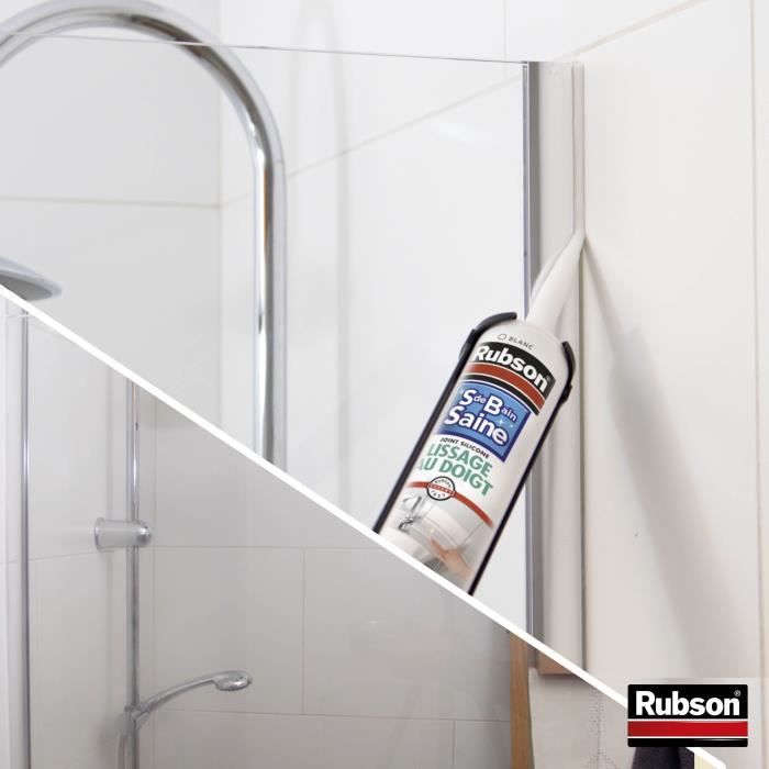 Sanitary sealant - RUBSON - 1469154 - Healthy bathroom - Finger smoothing - White - 280ml