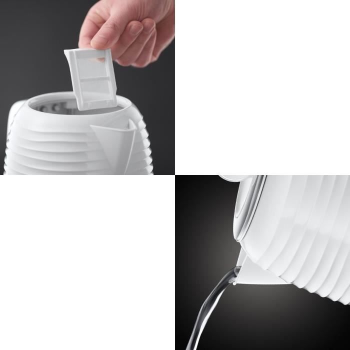 Russell Hobbs 24360-70 Inspire 1.7L Kettle, Quick Boil, Visible Water Level, Limestone Filter - White