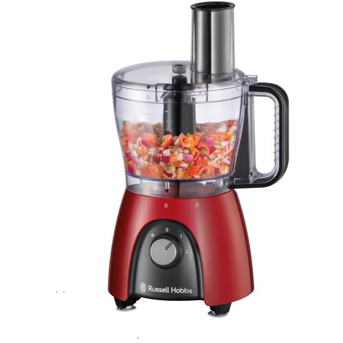 Food processor - RUSSEL HOBBS - Desire Red - 600 W - 2 speeds + pulse - Red
