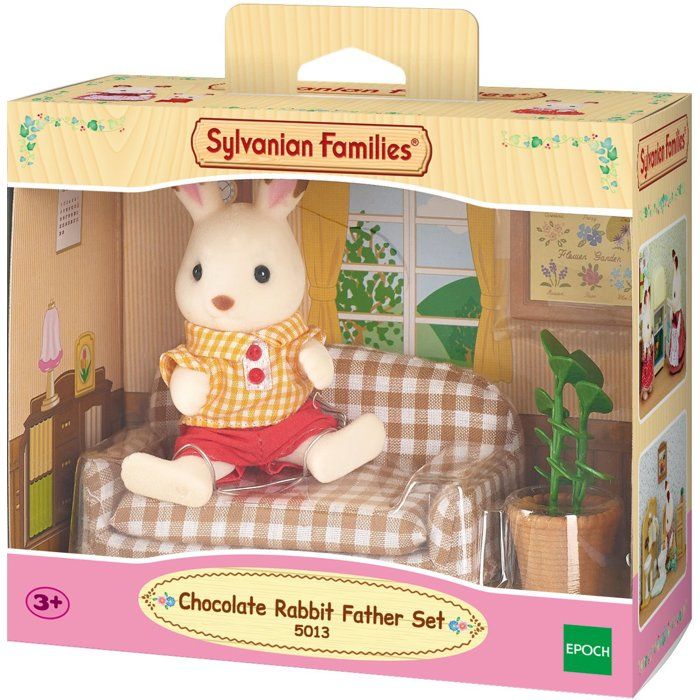 SYLVANIAN FAMILIES 5013 Papa Rabbit Chocolate and Living Room