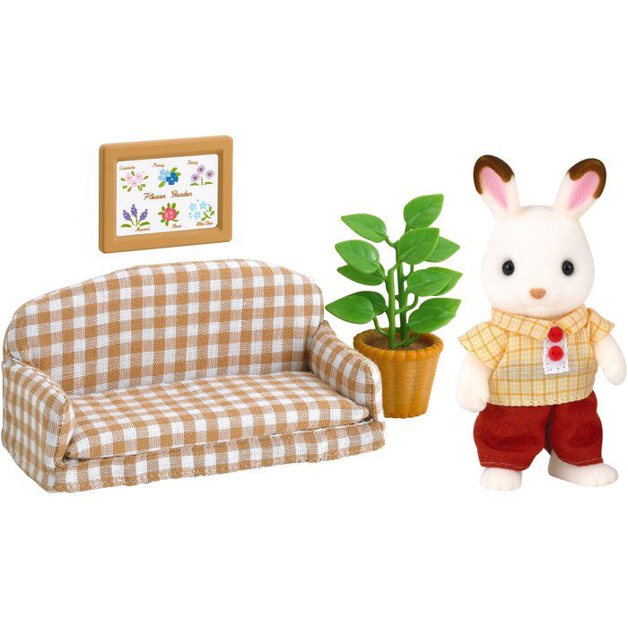 SYLVANIAN FAMILIES 5013 Papa Rabbit Chocolate and Living Room