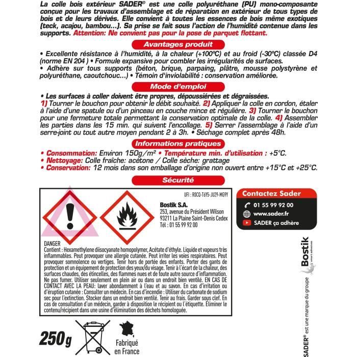 SADER Outdoor Wood Glue - Bottle - 250 G - 30610722