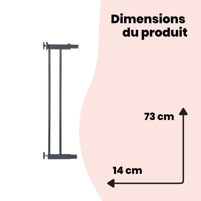 Extension for barriers U-PRESSURE metal 14 CM metal Black