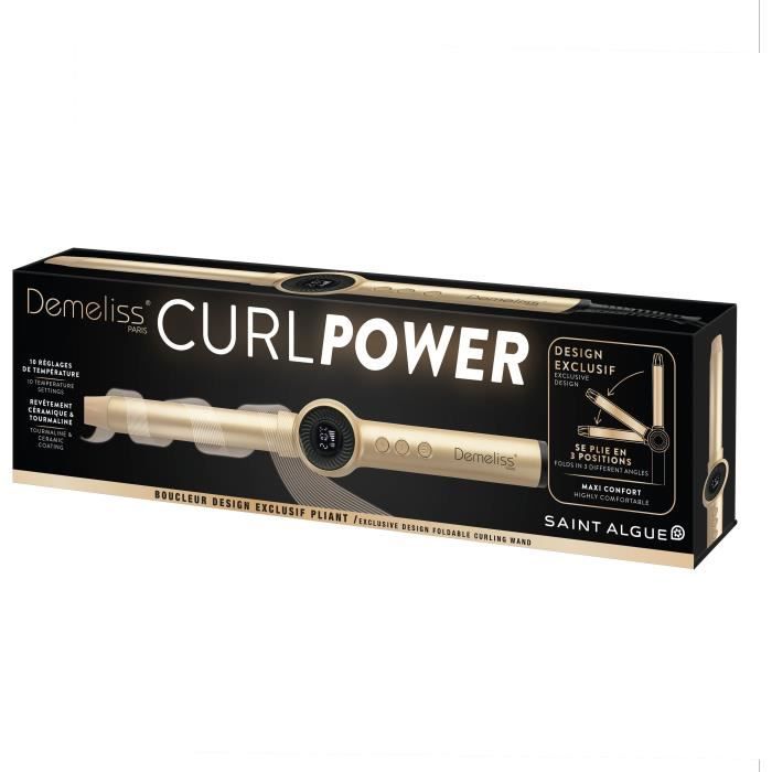 Curling iron - SAINT ALGUE - 20038 - Demeliss Curl Power - 180° folding - 10 temperatures - Automatic shutdown