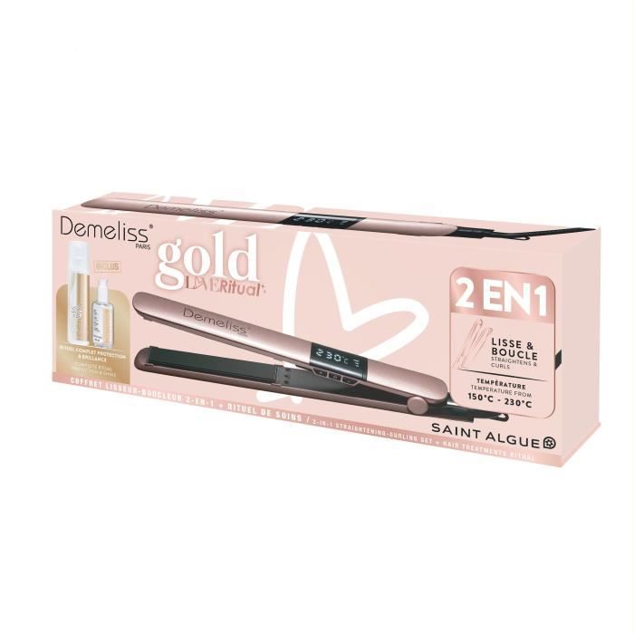 Straightener box - SAINT ALGUE Demeliss Gold Love - plate 25x120 mm - 2 treatments included