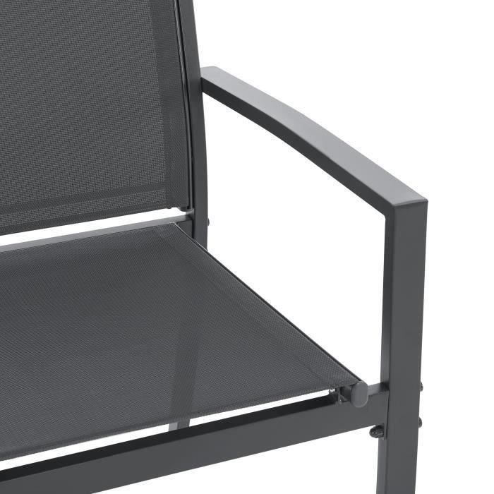 Garden furniture - Steel structure - 4 people - Grey