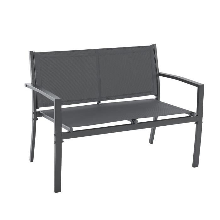 Garden furniture - Steel structure - 4 people - Grey