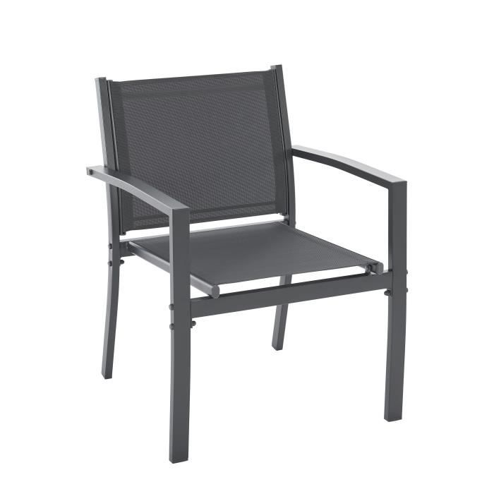 Garden furniture - Steel structure - 4 people - Grey