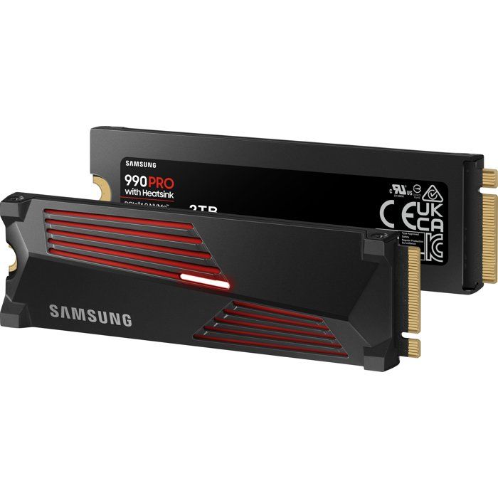 SAMSUNG - 990 PRO - Internal SSD - 2 TB - With heatsink - PCIe 4.0 - NVMe 2.0 - M2 2280 - Up to 7450 MB/s (MZ-V9P2T0GW)