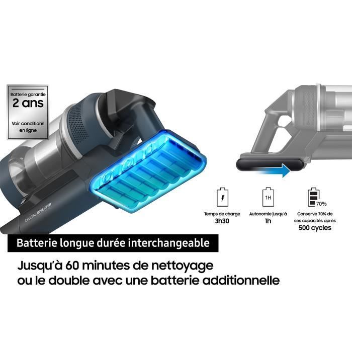 SAMSUNG Jet 85 Complete VS20C85G4TB - Cordless Stick Vacuum Cleaner - 210 AW Power - 60 min Battery Life - 3 Brushes