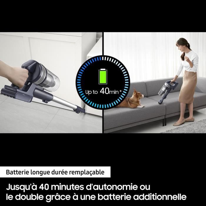 Samsung VS15A6031R4 Jet 60 Turbo - Broom vacuum cleaner - 150 AW - Multicyclonic suction - HEPA filtration - 40min of autonomy