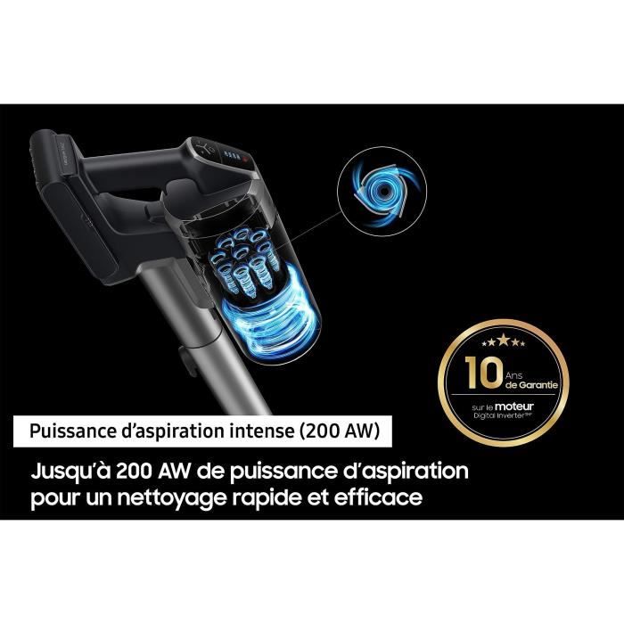 SAMSUNG Jet 75E Turbo - Stick Vacuum Cleaner - 200 AW - 60min - 0.8 L - Grey / Blue