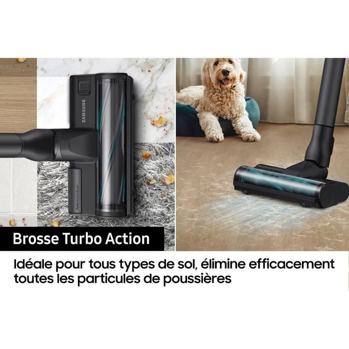 SAMSUNG Jet 75E Turbo - Stick Vacuum Cleaner - 200 AW - 60min - 0.8 L - Grey / Blue
