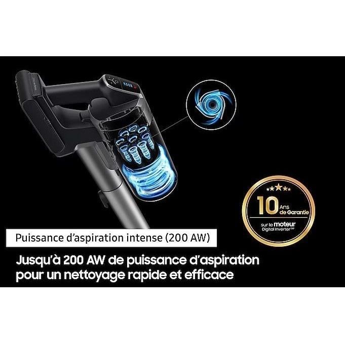 SAMSUNG Jet 75E Turbo VS20B75B1R4 - Broom vacuum cleaner - 200 AW power - 60 minutes of autonomy - 2-in-1 charging station