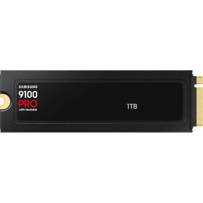 Samsung - Internal SSD - 9100 PRO with NVMe M.2 PCIe 5.0 x4 heatsink - 1TB - Read speed up to 14,800MB/s - MZ-VAP1T0CW