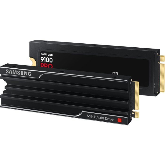 Samsung - Internal SSD - 9100 PRO with NVMe M.2 PCIe 5.0 x4 heatsink - 1TB - Read speed up to 14,800MB/s - MZ-VAP1T0CW