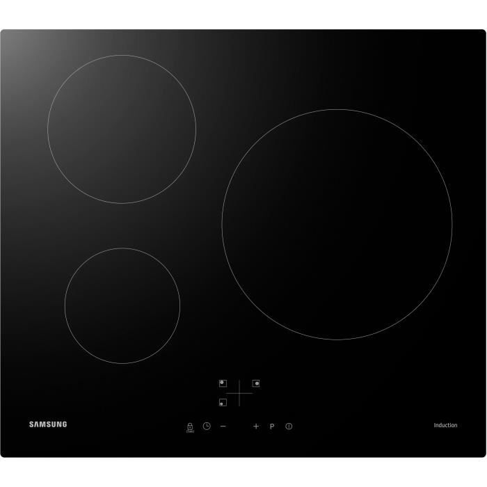 Induction hob - Samsung - 3 zones - L59 x D57 cm - NZ63M3NM1BB/UR - 7200 W - Glass Revetement - Black