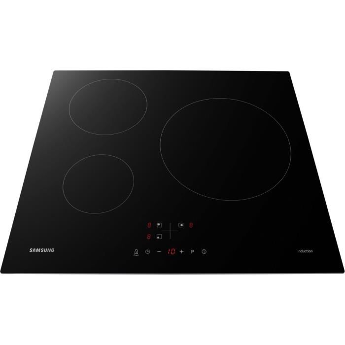 Induction hob - Samsung - 3 zones - L59 x D57 cm - NZ63M3NM1BB/UR - 7200 W - Glass Revetement - Black