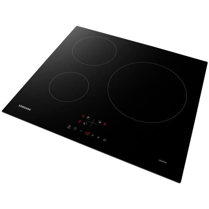 Induction hob - Samsung - 3 zones - L59 x D57 cm - NZ63M3NM1BB/UR - 7200 W - Glass Revetement - Black