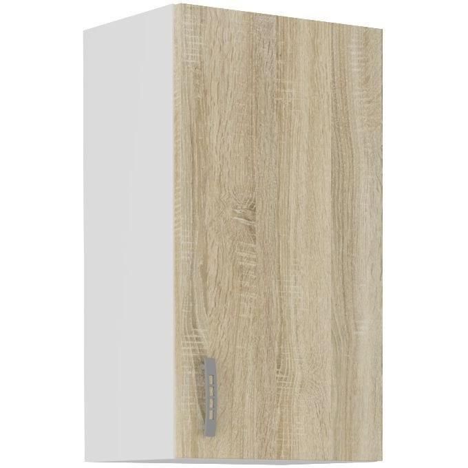SARA high cabinet - 1 door - Sonoma oak decor - L40xD31xH71.5 cm - Made in Poland