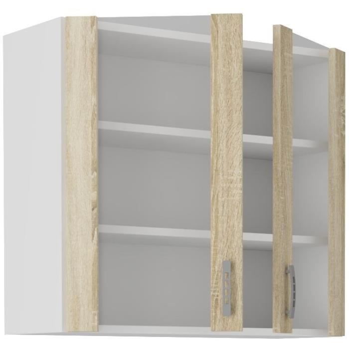 SARA high cabinet - 2 doors - Sonoma oak decor - L80xD31xH71.5 cm - Made in Poland