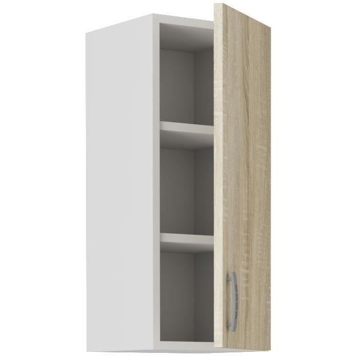 SARA high cabinet - 1 door - Sonoma oak decor - L30xD31xH71.5 cm - Made in Poland