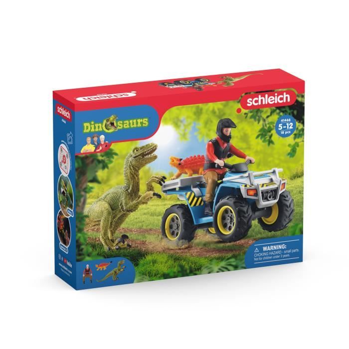 Schleich - Flight on Quad against Velociraptor - 41466