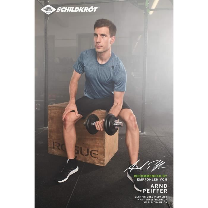 Dumbbell Set - SCHILDKROT - 10 Kg - Black - Adult - Complete body workout set
