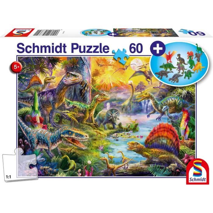 Dinosaurs - With Add on (dinosaurs' figurines) - 60 pcs - Schmidt Spiele