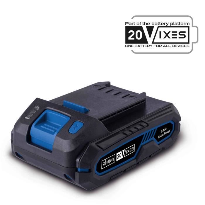 20V 2Ah Li-ion battery - 20V IXES SCHEPPACH SBP2.0 - Universal battery for the Scheppach 20V IXES range