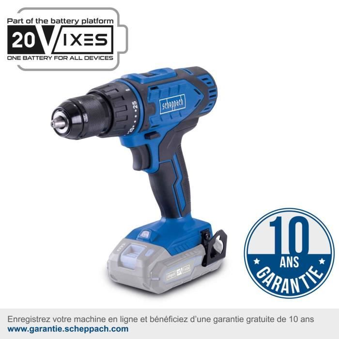 SCHEPPACH drill-screwdriver - 20V IXES - 50 Nm 13mm chuck + 2 batteries + charger + 74 accessories + Case - C-DTB74/2-X