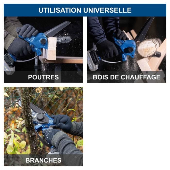 6 cordless chainsaw - SCHEPPACH - BC-PS150-X - Cutting length 150 mm - Speed 6.8 m/s - 20V IXES