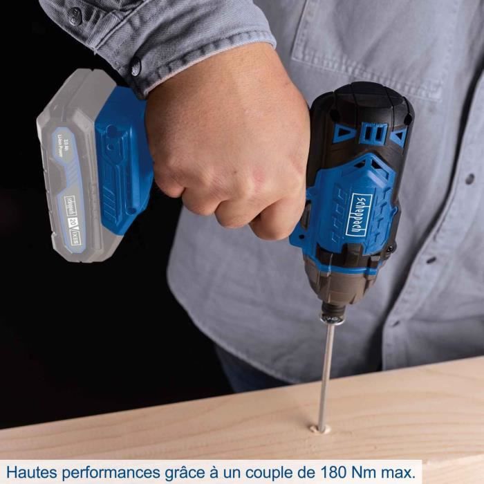 Cordless impact wrench 1/4 - SCHEPPACH - 20V IXES - Torque 180 Nm - without battery or charger - C-ID180-X