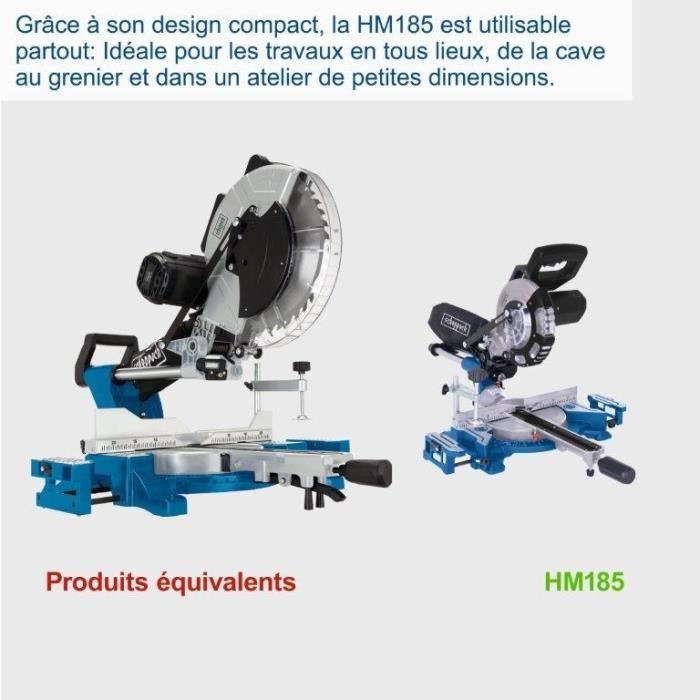 Radial miter saw - SCHEPPACH - HM 185 - 1400 W - Blade Ø 185 mm - Wood