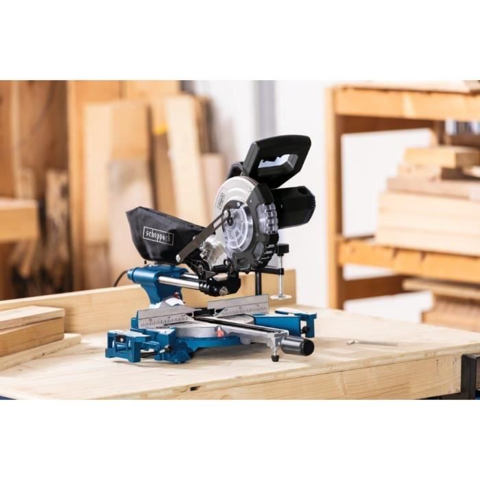 Radial miter saw - SCHEPPACH - HM 185 - 1400 W - Blade Ø 185 mm - Wood