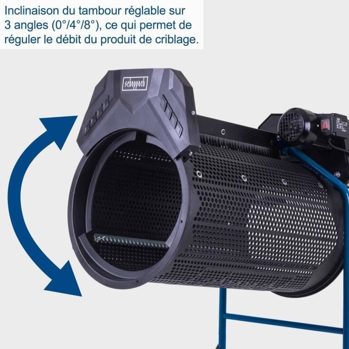 SCHEPPACH Electric Rotary Screen - RS300 - Diameter 400 mm - Hourly Capacity 3 m³/h