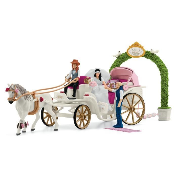 Figurine The bride and groom's carriage, 5 years old, schleich 42641 HORSE CLUB - box, 106 pieces