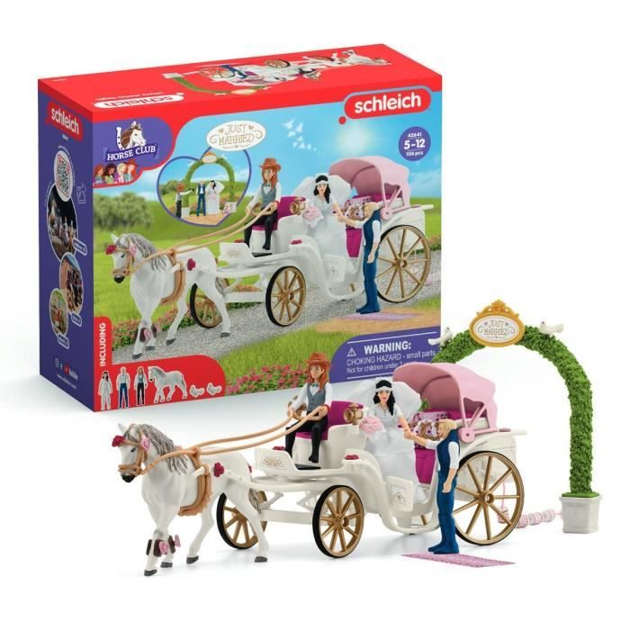 Figurine The bride and groom's carriage, 5 years old, schleich 42641 HORSE CLUB - box, 106 pieces