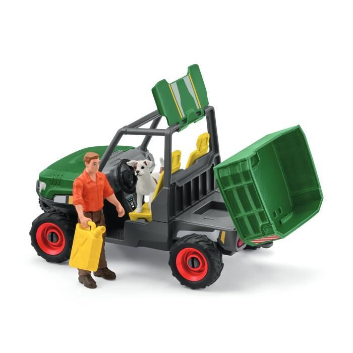 Forest ranger with vehicle, Schleich 42659 Farm World playset for children, ages 5 and up
